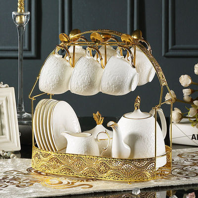 Gold Plated Six Hooks Tea Cup Holder Stand For Decoration